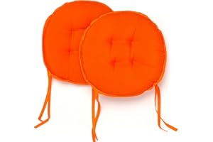 PARAMAISON Cuscini Sedia con Lacci Giunk, Set da 2 pezzi Rotondo, Imbottito, Interni od Esterni, Non Sfoderabile, Ø 40 cm, Vari Colori