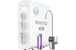 Waterdrop G3P800 System Odwróconej Osmozy, 800 GPD Szybki Przepływ, NSF/ANSI 58 Certified, 3:1 Pure to Drain, Bezzbiornikowy System Filtracji Wody RO Pod Zlewem, Redukcja TDS