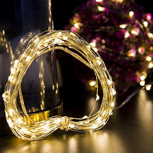 Indoor Dimmable Starry String Lights, Loende 100 LED 10.5M 4AA Battery (Not Included) Operated Waterproof Warm White Fairy Light With Remote & Timer for Home, Garden, Patio, Lawn, Bedroom, Party, Gazebo