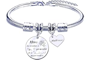 FGHJK Cadeau Noel Maitresse Cadeau Bracelet Maitresse Bracelet Maîtresse Cadeau Maitresse d'école Cadeau Bracelet Femme Cadeau de fin d'année Scolaire Cadeau Maîtresse école
