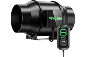 VIVOSUN AeroZesh G6 Inline Duct Fan 150 mm Extractor Fan 660 m³/h with E12 Speed Controller and Entirely Programmable PWM-Controlled EC Fan for Grow Tent Ventilation