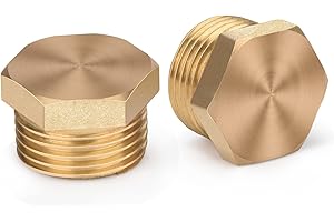 OUMUIK Oumiak Messing Stopfen 3/8 Zoll Außengewinde, Fittings, Blindstopfen, Rohrstopfen, Endkappe für Garten und Außenwasserleitungen