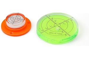 Niveau Bulle, LERANXIN 2 Pièces Bullseye Niveau à bulle, Ø 66m +48mm Mini Niveau à Bulle, Niveau à Bulle de Précision pour Camping, Appareils Photo, Meubles, Arpentage Technique