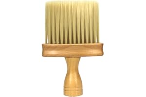 HUAYINGMEI Cepillo De Peluquería, Cepillo De Barbero Para El Cuello, Cepillo De Barbero Para El cuello De Cerdas Suaves, Cepillo De Peluquería Profesional De Madera (Único)