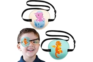 EODKSE 2 Pz, Benda Oculare per Bambini Pigri - Patch 3D Regolabile per Strabismo - Aiuta l'Amliopia e Il Miglioramento della Visione dei Bambini,