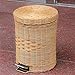 Produktbild DULA® Mülleimer Mülltonne Rattan Garbage Barrel Gemeinschaft Outdoor Innenhof Public Place Garbage Barrel europäischen Fuß Typ Garbage Barrel Fashion Creative Mülltonne, gelb, (20L) UK