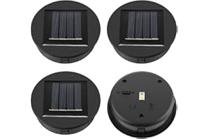 Jooheli 4 luci solari di ricambio con lampadine a LED, pannello solare, pannello solare, coperchio di ricambio, ricambio per lampade solari a LED, decorazione da giardino