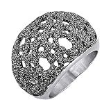 Jacques Lemans Damen Ring Edelstahl Glänzend grau 490070006
