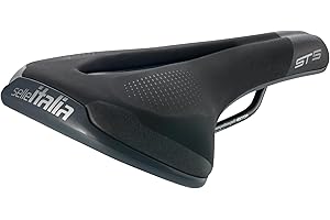 Selle Italia ST 5 Flow – Siodełko Do Roweru Miejskiego I E-Bike, Rama FeC, Anatomiczny Otwór, Wstawki Odblaskowe – Rozmiar L2, Czarny