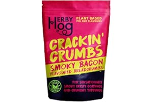 HERBY HOG PLANT BASED PIG OUT FLAVOURS Bacon Flavoured Seasoned Breadcrumbs – Smoky – 120g – Plant Based and Vegan Friendly – 4 Servings – Ready to Use - Resealable Packet – Made in The UK by Herby Hog