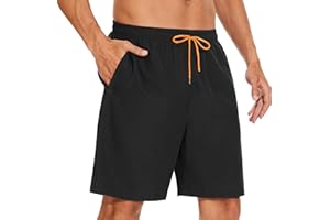YUTYTH Men’s Swimming Shorts Swim Trunks Waterproof Quick Dry Beach Shorts Surfing Board Shorts with Mesh Liner and Pockets