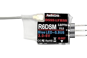 Radiolink R6DSM RC Receptor Mini 2.4GHz 10-Channel SBUS/PPM para Mini FPV Racing Drone, Quadcopter Aircraft, Compatible con AT9S AT9S Pro / AT10 / AT10II