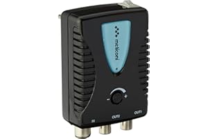 Meliconi AMP200, Amplificatore Segnale Digitale Antenna TV, a 2 Vie, Alimentazione Diretta 230 Vac / 50 Hz 3W, Gamma di frequenza 40 – 790 MHz, 1 ingresso / 2 uscite 75 Ohm, fino a 20 dB