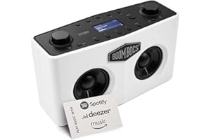 BoomBocs Internet Radio WiFi, Wireless Portable Bluetooth Speaker, Direct Streaming to Spotify, Deezer & Amazon Music - White