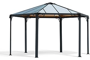 CANOPIA by Palram Tonnelle de Jardin Monaco 17.6m² (Gris) Cadre en Aluminium, Panneaux en Polycarbonate, Protection UV, Résistant à la Rouille