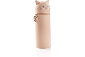 Lulubug Silikon Federmäppchen Katze | Federtasche aus weichem Silikon für Stifte | Federmappe und Stiftehalter | Mäppchen Tiere, Schlampermäppchen
