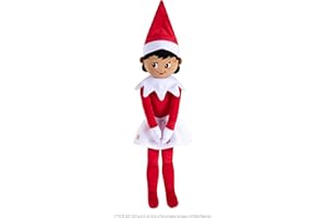 The Elf on The Shelf® Plushee Pals® Huggable - Peluche Elfe de 70 cm - Fille aux Yeux Marron - Poupée Doudou Elfe