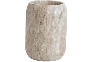 Creative Co-op Moderner Flaschenhalter aus Marmor, Weiß, Natur