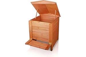 LACEWING Primrose 288L Wooden Compost Bin Hinged Lid Garden Composter Garden Waste 80cm
