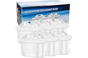 SRJTEK Filter Cartridges for Brita Maxtra Water Filters,Filter Cartridges Compatible with Brita Maxtra+, fits Brita Style, Brita Fun, Merella Cool, Mavea Elemaris XL and Brita Flow Water Tank(6pcs)