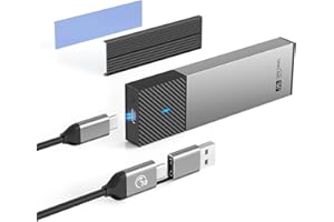 SAN ZANG MASTER NVMe - Alloggiamento da 10 Gbit/s di trasferimento, USB3.2 NVMe M.2 senza attrezzi per 2230 2242 2260 2280 M.2 PCIe NVMe M-Key & M+B Key SSD. Include design cavo 2 in 1, grigio