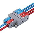 KASTWAVE Lever Wire Nuts Wire Connectors, 10Pcs Compact Splicing Connector Push-in Conductor Terminal Blocks (New- 2 in 4 Out)