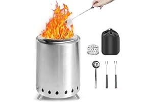 Brillistep Smokeless Tabletop Fire Pit, Stainless Steel Portable Table Top Fire Pit For Camping, Outdoor, Indoor, Garden, Birthday/Housewarming Gift