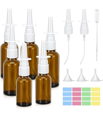 10x NASENSPRAY-Flaschen Von SKYPRO - Mit Pipette & Trichter