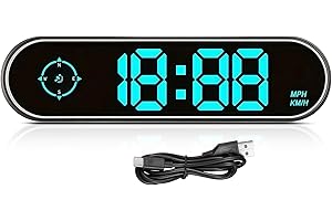 UZOYFODA Digital Speedometer Car mph, Colorful Speedometer HUD GPS Digital Speed Meter MPH with Drection and Trave, USB Cable Plug & Play, GPS Speedometer for All Cars (7 Color/MPH KM/H)