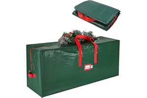 KATZINST Christmas Tree Storage Bag, Fits 8ft Tall Christmas Trees, Durable Reinforced Carry Handles, Dual Zippered Storage Containers, Heavy-Duty Oxford Fabric Waterproof Xmas Tree Bag, Protects from Dust
