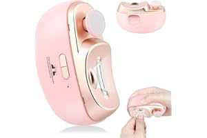 AOOWU Cortaúñas Eléctrico, 2 Velocidades Ajustable Uñas Eléctrico Tijeras con Luz LED, Cortaúñas Inteligente Pulible Carga USB con Caja de Colección, Tijeras de Uñas Eléctricas para Niños y Adultos