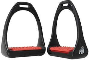 YH hyjump Compositi Reflex Étrier Fers, adultes 12,1cm anti-chocs, rouge