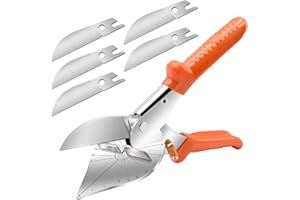 LFSEMINI Miter Shear, 45 to 135 Degree Trunking Cutter with 5 Replacement Blades for Angular Cutting and Trimming of PVC Strips, Wood strips, Weatherstrip, Trunking
