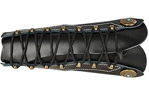 TOPARCHERY Handmade Leather Arm Guards Bow Hand Shooting Glove Adjustable for Hunting Shooting Arm Protector Wristband Gauntlet Unisex Medieval Bracer