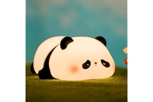 VTIGER Panda Night Light for Kids, Rechargeable LED Touch Cute Lamp, Food Grade Silicone, 3 Modes Squishy Panda Night Lamp, Cute Night Light for Nursery Baby Room, Nice Gifts for Kids Girls Boys
