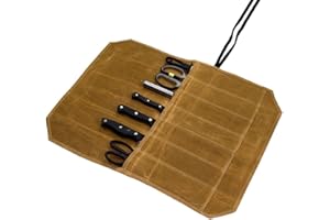 YZDZSW Knife Bag, Chef Knife Bag, Knife Roll Bag Chefs Knifes Roll Bag 7 Slots Waxed Canvas Bag Cutlery Tool Rolls Case for Camping Hold