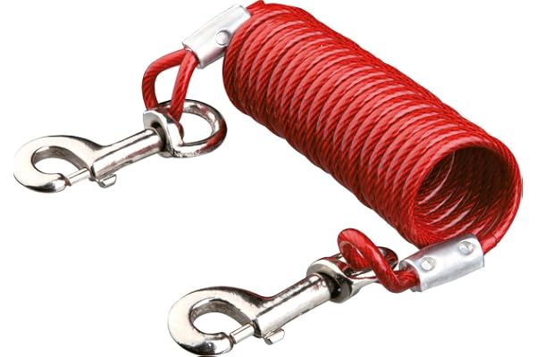 TRIXIE Cha ®ne d'attache, spirale, 5 m, pour chien, Red