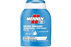MENNEN - Baume Apaisant 2-en-1 Homme Après-Rasage + Soin Visage pour Peaux Sensibles - 100 ml