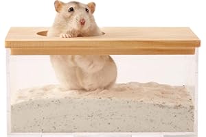 Disnace Piaskowa kąpiel dla chomików, wanna dla zwierząt domowych, toaleta dla chomików, zdejmowany chomik, piasek, do sauny, piaskownica dla chomików, świnek morskich, fretek, gerbil, szynszyli (M)