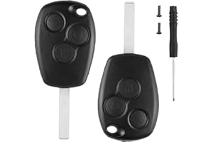 Alppihym Confezione da 2 Portachiavi Auto a 3 Bottoni Ricambio Compatibile Clio, Modus, Twingo, Compatibile Kangoo, Laguna, Master, Trafic, Duster, Espace, Vivaro, Dacia