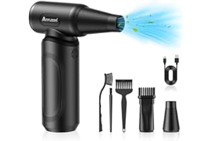 ANRUZON Bürstenloser Motor 150000 U/min, Elektrische Staubgebläse Druckluftspray für PC Reinigungsset, 3-Gang Compressed Air Duster mit 7500mAh Akku, Druckluft für Laptop,Tastatur, Auto, Bürogeräte, Sofa