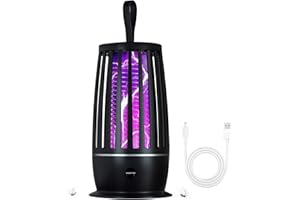 SOLITUZURODE Insektenvernichter Mückenfalle, 4200V Elektrisch USB Wiederaufladbarer Mückenvernichter Elektrische Lampe Fliegenfalle Insektenschutz Innen Außenbereich Schädlingsbekämpfung Lockstoff für Hinterhof