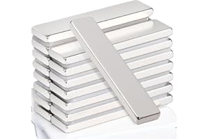 MAGXCENE 16 Piezas Imanes de Neodimio N52 40x10x3 mm Rectángulo Imán con Película Adhesiva, Imanes Adhesivos para Refrigerador, Cocinas,Oficinas, Pizarra Blanca