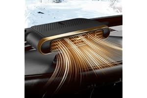 RANRAO Riscaldatore portatile da 12 V con ventilatore, sbrinamento rapido, flusso d'aria a 360°, caratteristiche di sicurezza contro il surriscaldamento, supporto per cruscotto o sedile per SUV o cabina