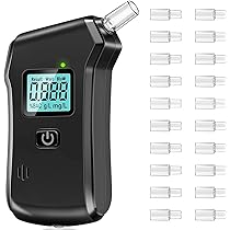 Alcootest Électronique FIVAVA - Éthylotest Portable Avec Affichage LCD Et Voix - 20 Embouts Inclus