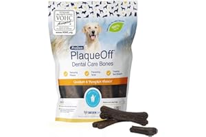 ProDen PlaqueOff Kauknochen für Hunde Zahnpflege, Pack mit 13 Knochen, Dental Sticks für mittelgroße und große Hunde, Dental Knochen für Plaque und frischen Atem, Huhn & Kürbis