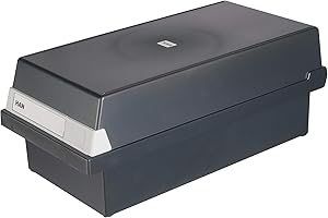 ‎HAN HAN Karteikasten DIN A6 quer, Lernbox, attraktives Design für 1.300 Karteikarten mit großem Beschriftungsfeld, 956-13, schwarz