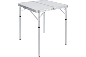 REDCAMP 2ft Samll Square Folding Camping Table, Portable Foldable Picnic Table with Adjustable Height for Beach Outdoor, 2 Heights (25/69)