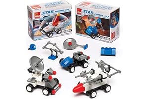 Baker Ross AR807 Space Vehicle Brick Building Kit Value Pack— Novelty Toys for Kids, Perfect Party, Loot, Prize Bag and Stocking Filler (Pack of 4), Assorted