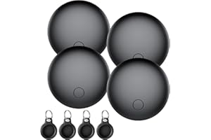 CASCHO Air Tracker Tag-4 Pack, Item Finder Works with Find My App (iOS Only), Luggage Tracker for bags, Keys, Wallets, Replaceable Batteries Last 1 Year, 100dB Loud Beep, Worldwide Tracking, IP67 Waterproof